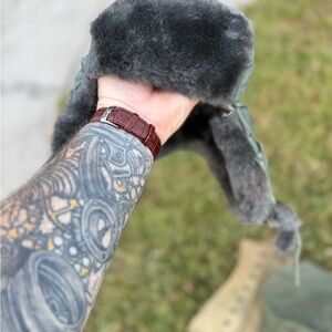 Vintage USGI  Gray Fur-Lined Winter helmet liner